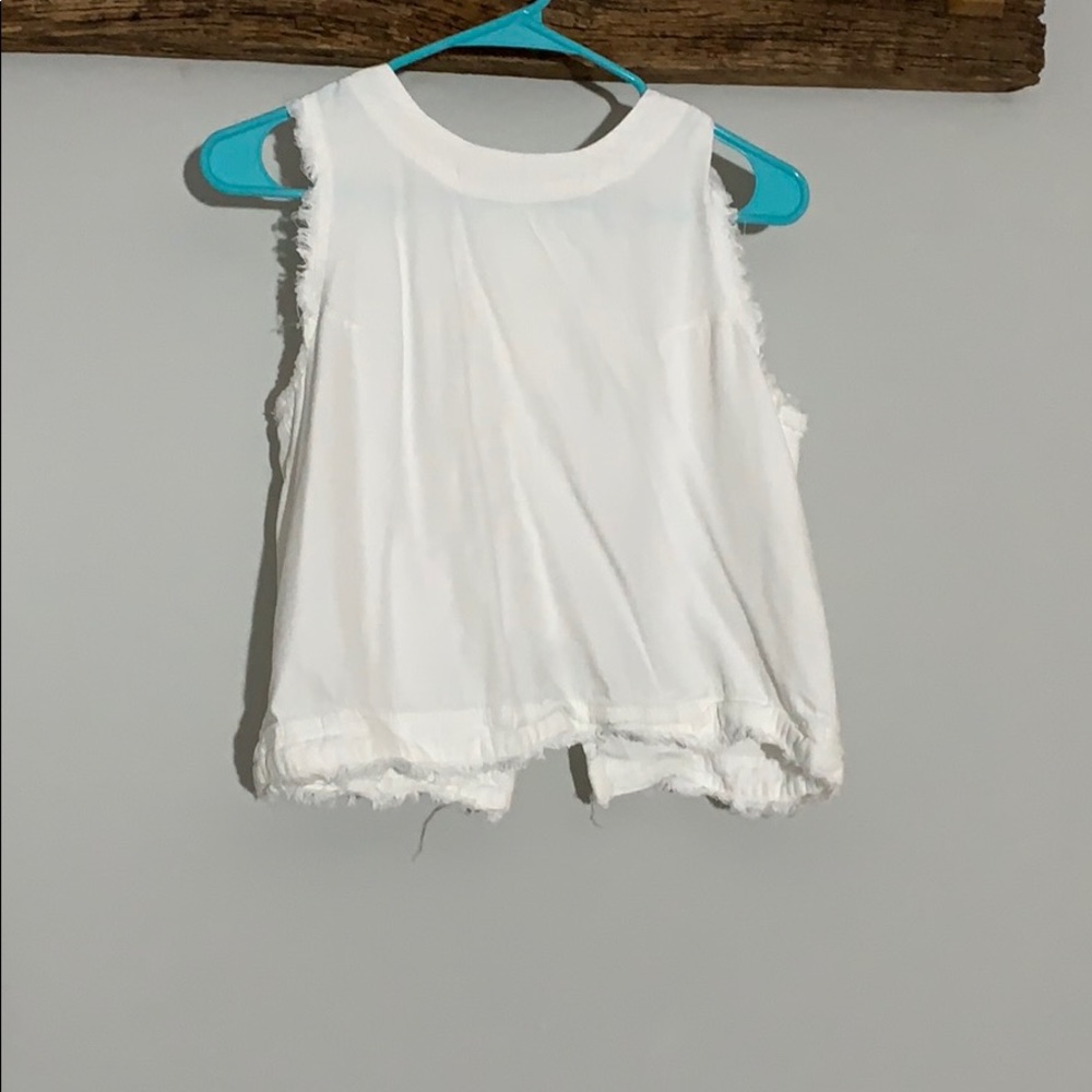 White fringe tank top